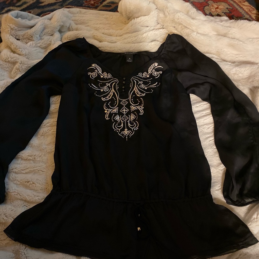WHBM jeweled Holiday top with beautiful beading